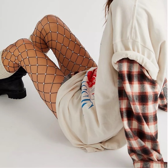 NWT‎ Free People Starstruck Fishnet Starnet Stockings OneSize - Picture 11 of 12